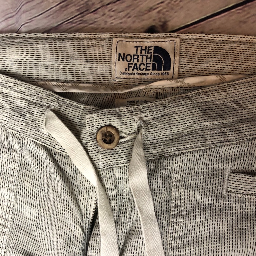 Northface pants, White with Navy pinstripes